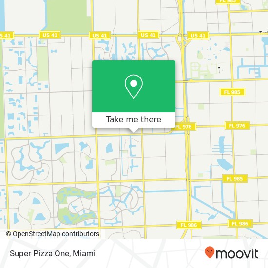 Mapa de Super Pizza One, 12835 SW 42nd St Miami, FL 33175
