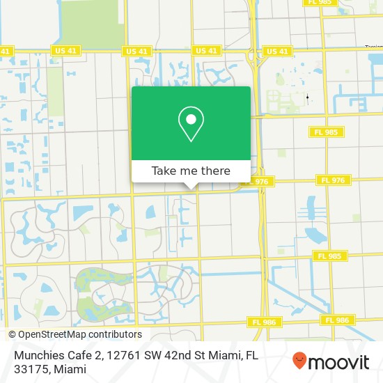 Mapa de Munchies Cafe 2, 12761 SW 42nd St Miami, FL 33175