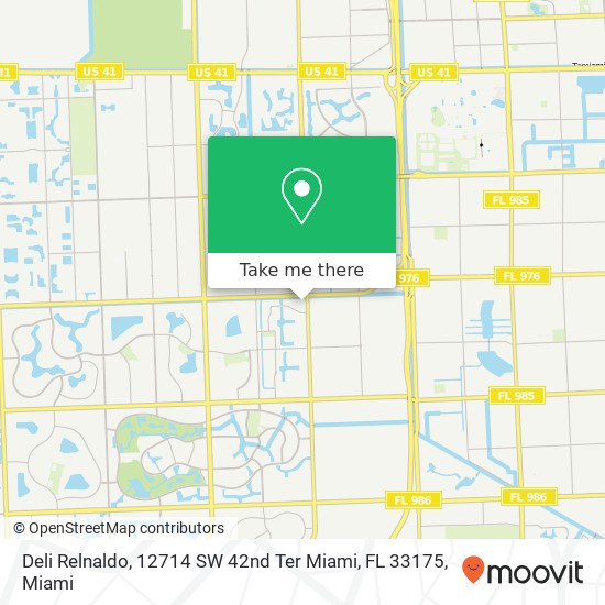 Mapa de Deli Relnaldo, 12714 SW 42nd Ter Miami, FL 33175