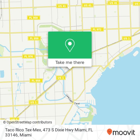 Mapa de Taco Rico Tex-Mex, 473 S Dixie Hwy Miami, FL 33146