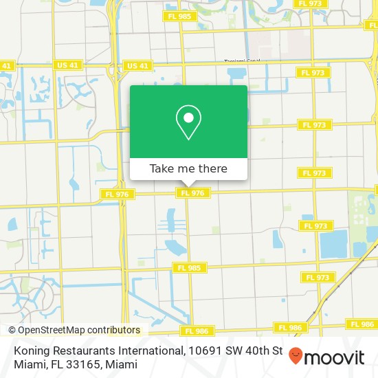 Mapa de Koning Restaurants International, 10691 SW 40th St Miami, FL 33165