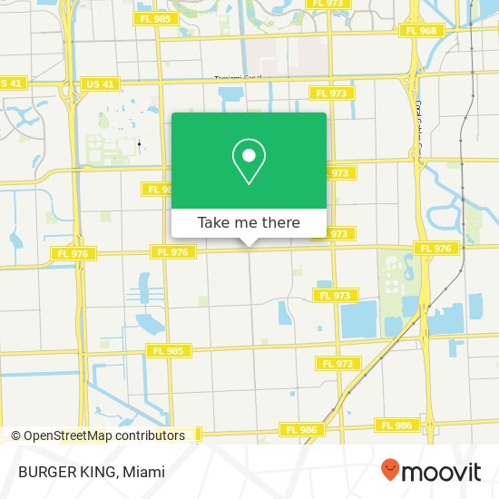 Mapa de BURGER KING, 9675 Bird Rd Miami, FL 33165
