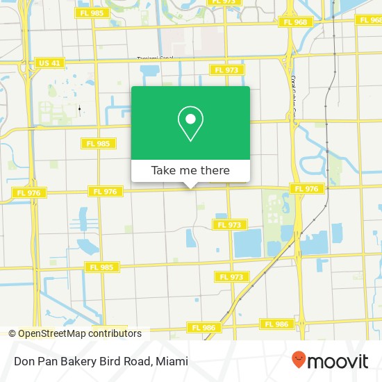 Mapa de Don Pan Bakery Bird Road, 9272 SW 40th St Miami, FL 33165