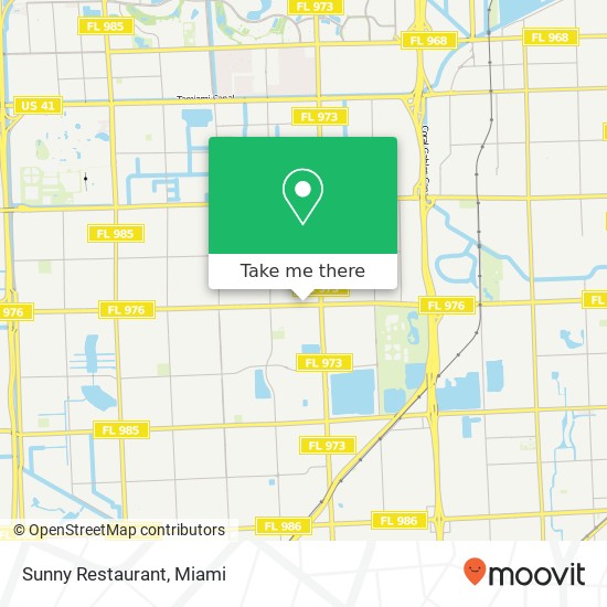 Mapa de Sunny Restaurant, 8827 SW 40th St Miami, FL 33165