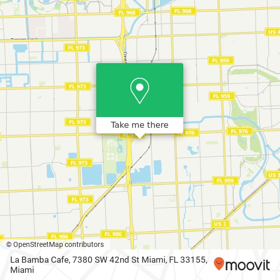 La Bamba Cafe, 7380 SW 42nd St Miami, FL 33155 map