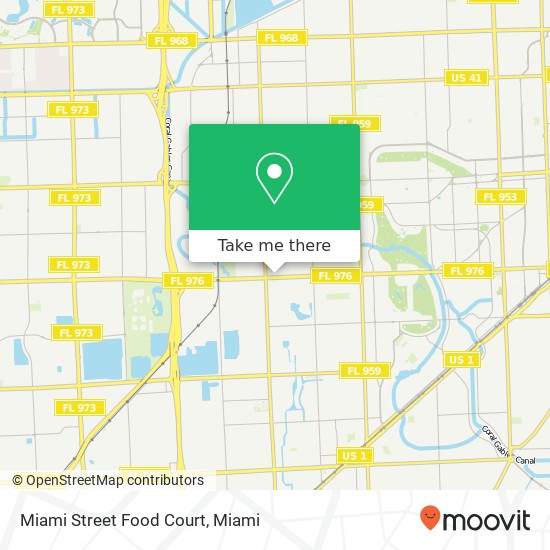 Mapa de Miami Street Food Court, 6521 Bird Rd Miami, FL 33155
