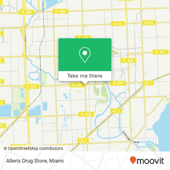 Mapa de Allen's Drug Store, 4000 SW 57th Ave South Miami, FL 33155