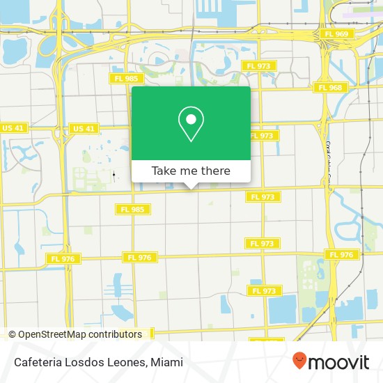 Mapa de Cafeteria Losdos Leones, 9754 SW 24th St Miami, FL 33165