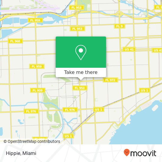Mapa de Hippie, 359 Miracle Mile Miami, FL 33134