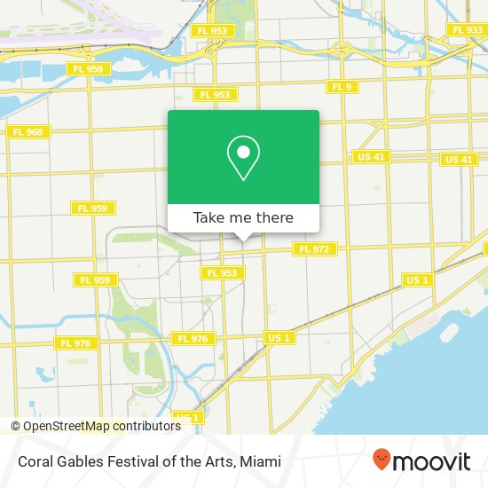 Coral Gables Festival of the Arts map
