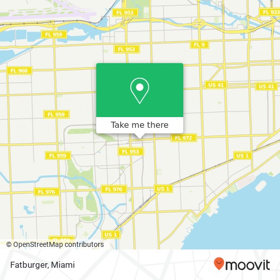 Mapa de Fatburger, 232 Miracle Mile Miami, FL 33134