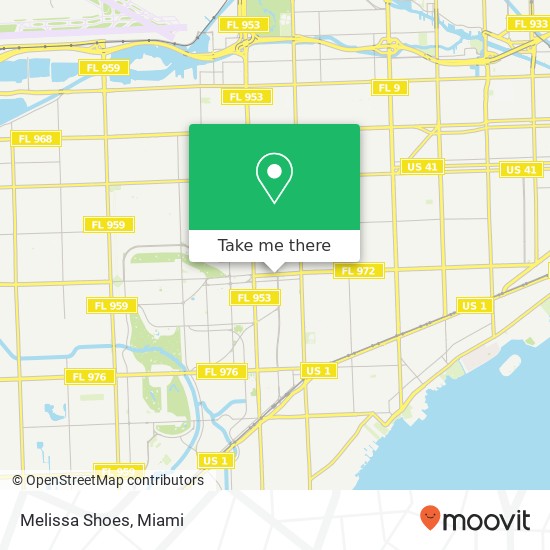 Mapa de Melissa Shoes, 216 Miracle Mile Coral Gables, FL 33134