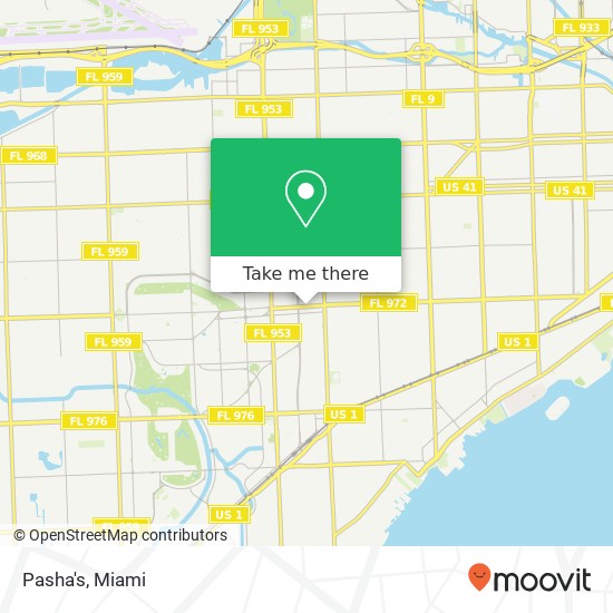 Mapa de Pasha's, 130 Miracle Mile Miami, FL 33134