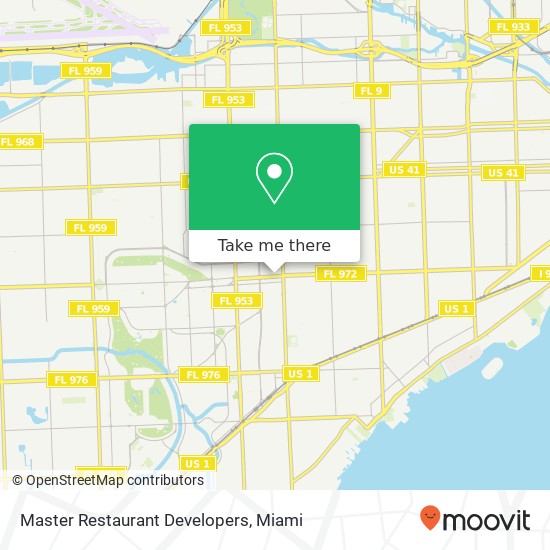 Mapa de Master Restaurant Developers, 55 Miracle Mile Coral Gables, FL 33134