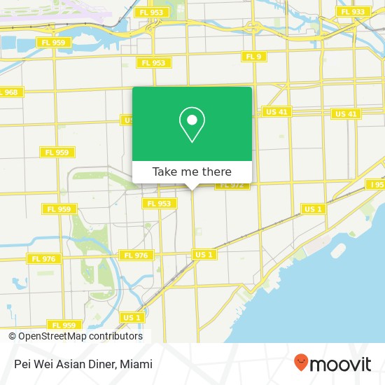 Mapa de Pei Wei Asian Diner, 2283 SW 37th Ave Miami, FL 33145