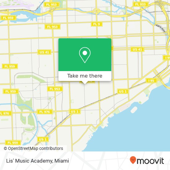 Mapa de Lis' Music Academy, 3190 SW 23rd St Miami, FL 33145