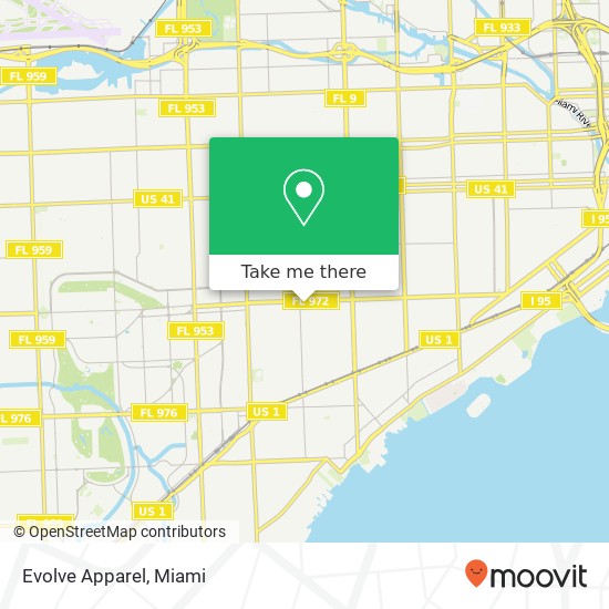 Mapa de Evolve Apparel, 3180 Coral Way Miami, FL 33145