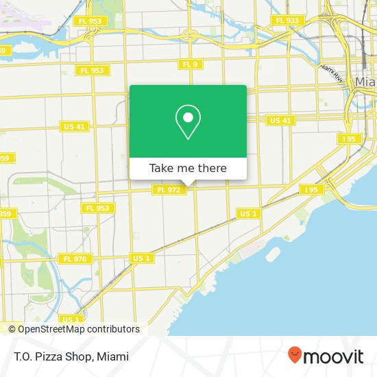 Mapa de T.O. Pizza Shop, 2773 Coral Way Miami, FL 33145