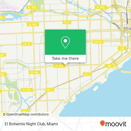 Mapa de El Bohemio Night Club, 2845 Coral Way Miami, FL 33145