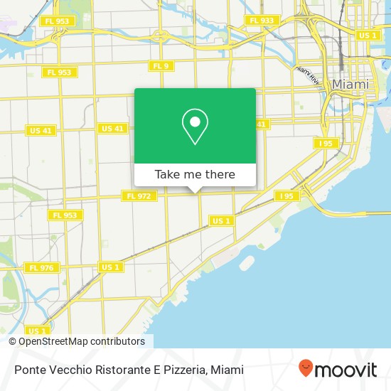 Mapa de Ponte Vecchio Ristorante E Pizzeria, 2250 Coral Way Miami, FL 33145