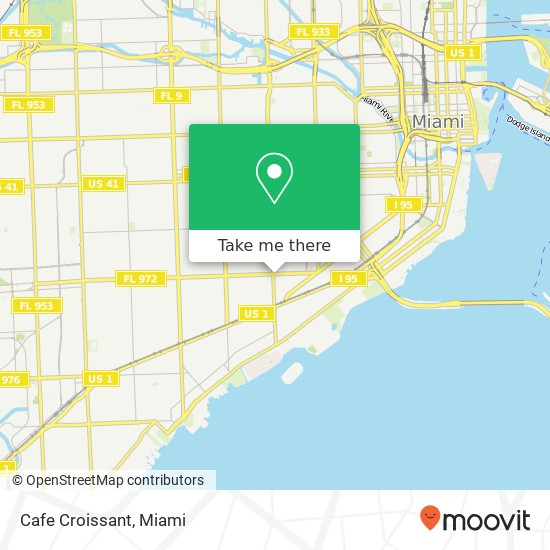 Mapa de Cafe Croissant, 1684 Coral Way Miami, FL 33145