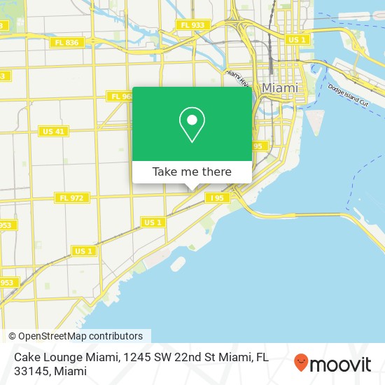 Mapa de Cake Lounge Miami, 1245 SW 22nd St Miami, FL 33145
