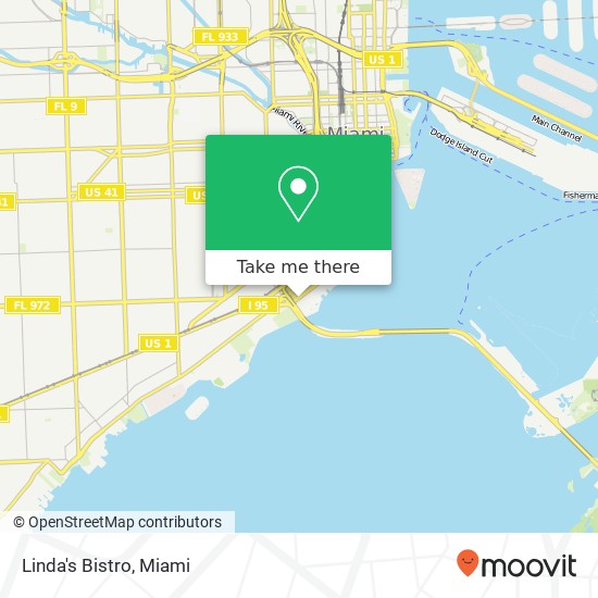 Mapa de Linda's Bistro, 2475 Brickell Ave Miami, FL 33129