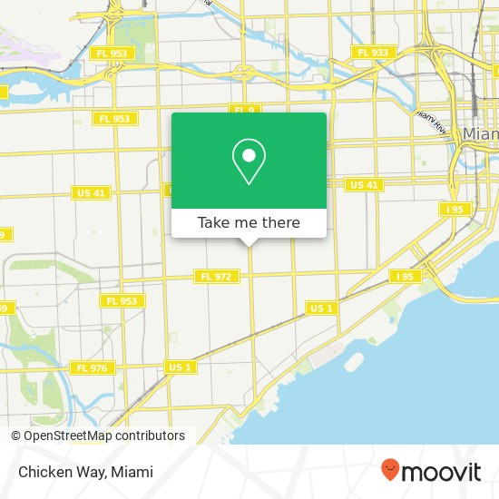 Mapa de Chicken Way, 1800 SW 27th Ave Miami, FL 33145