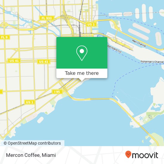 Mapa de Mercon Coffee, 1643 Brickell Ave Miami, FL 33129