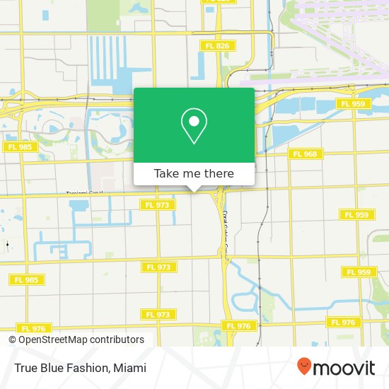 Mapa de True Blue Fashion, 8100 SW 8th St Miami, FL 33144