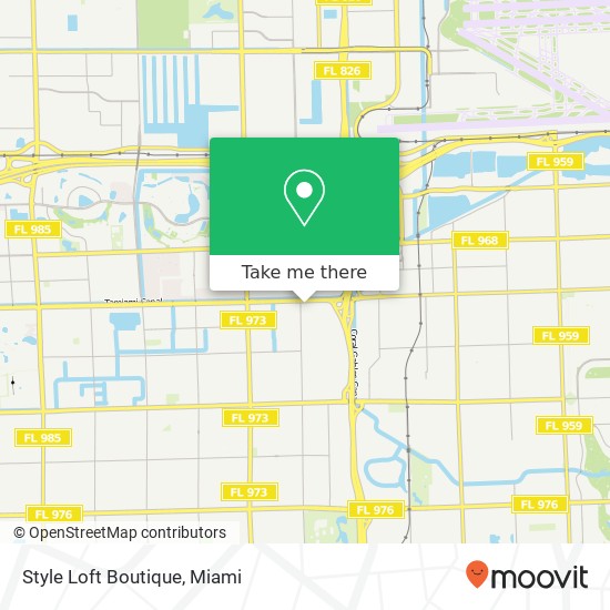 Mapa de Style Loft Boutique, 8150 SW 8th St Miami, FL 33144