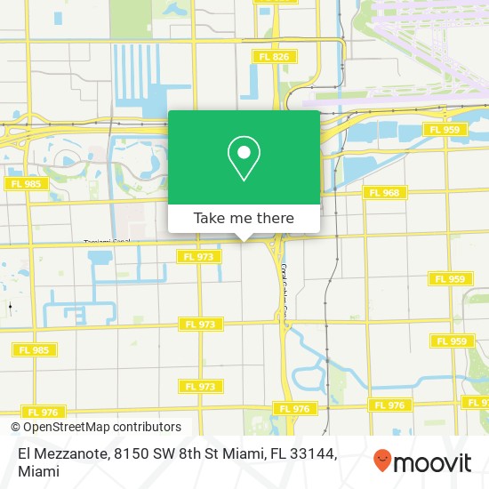 Mapa de El Mezzanote, 8150 SW 8th St Miami, FL 33144