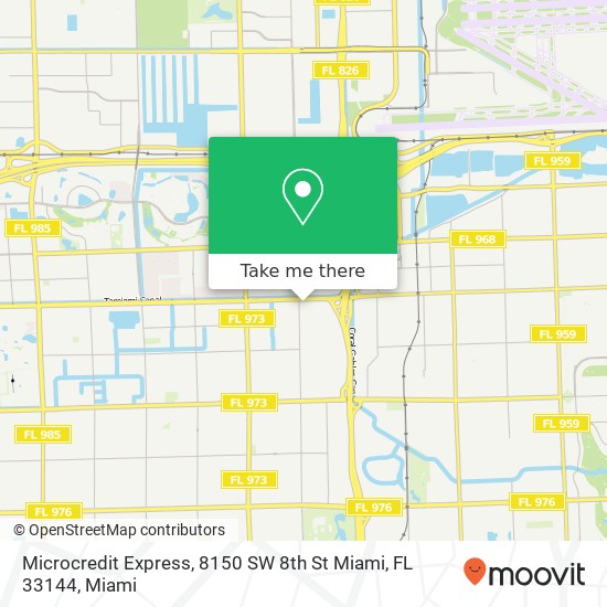 Mapa de Microcredit Express, 8150 SW 8th St Miami, FL 33144