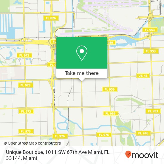 Mapa de Unique Boutique, 1011 SW 67th Ave Miami, FL 33144