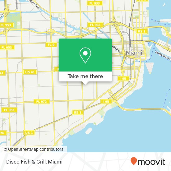 Mapa de Disco Fish & Grill, 1540 SW 16th Ave Miami, FL 33145