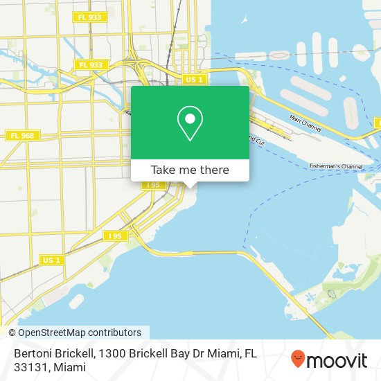 Mapa de Bertoni Brickell, 1300 Brickell Bay Dr Miami, FL 33131