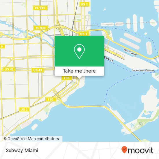 Mapa de Subway, 1395 Brickell Ave Miami, FL 33131