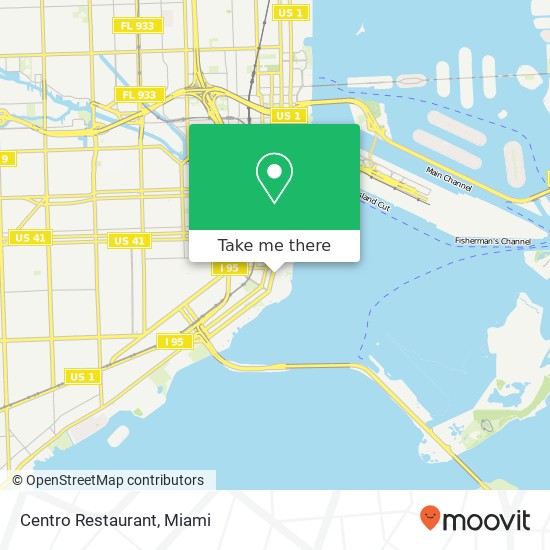 Mapa de Centro Restaurant, 1395 Brickell Ave Miami, FL 33131