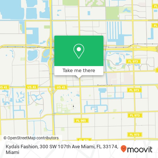 Mapa de Kyda's Fashion, 300 SW 107th Ave Miami, FL 33174