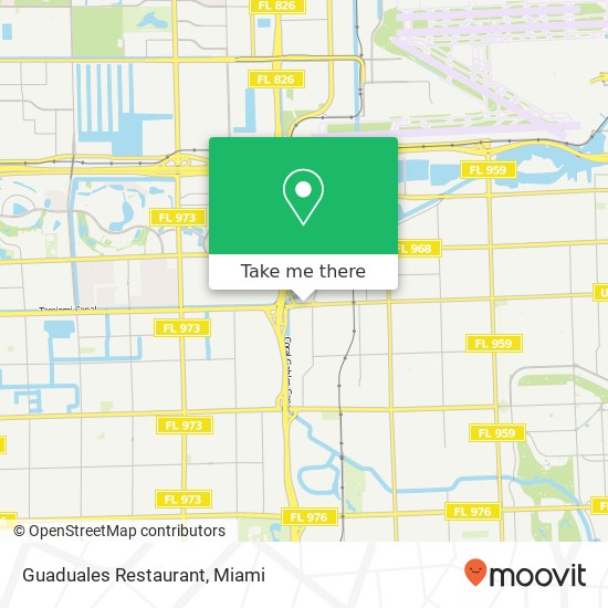 Mapa de Guaduales Restaurant, 7463 SW 8th St Miami, FL 33144