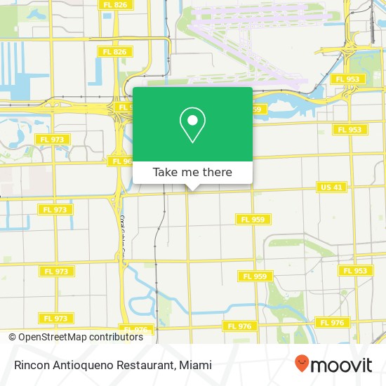 Mapa de Rincon Antioqueno Restaurant, 6521 SW 8th St Miami, FL 33144