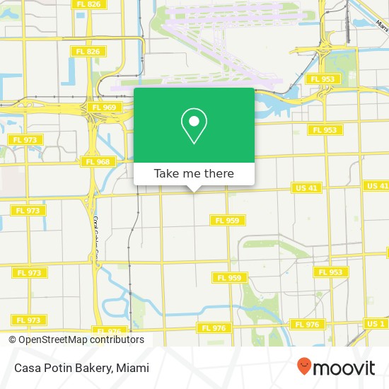 Mapa de Casa Potin Bakery, 6180 SW 8th St Miami, FL 33144