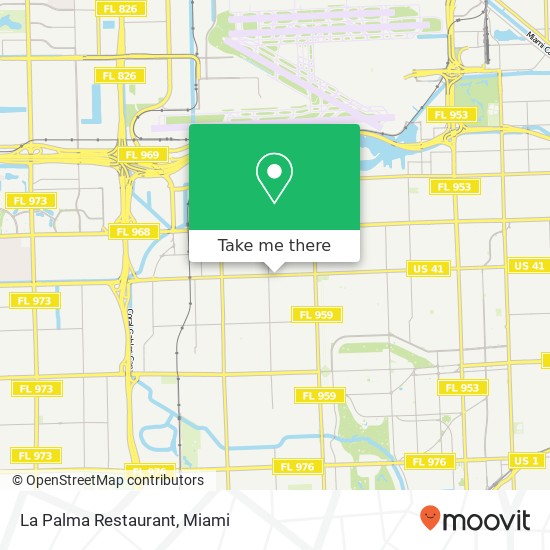 Mapa de La Palma Restaurant, 6091 SW 8th St Miami, FL 33144