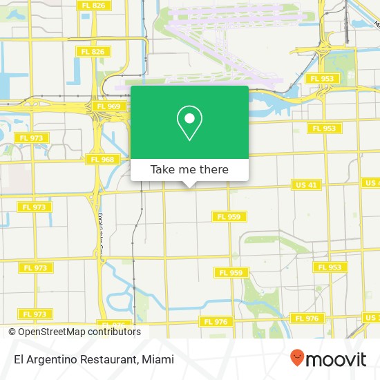 Mapa de El Argentino Restaurant, 6269 SW 8th St Miami, FL 33144