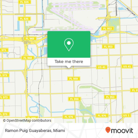 Mapa de Ramon Puig Guayaberas, 5840 SW 8th St West Miami, FL 33144