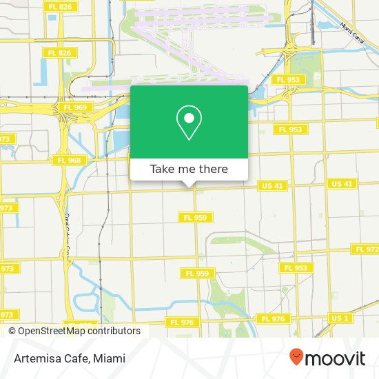 Mapa de Artemisa Cafe, 5757 SW 8th St Miami, FL 33144