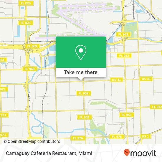 Mapa de Camaguey Cafeteria Restaurant, 5757 SW 8th St Miami, FL 33144