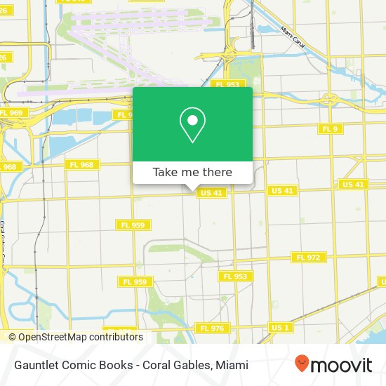 Mapa de Gauntlet Comic Books - Coral Gables