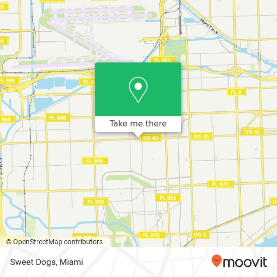 Mapa de Sweet Dogs, 4749 SW 8th St Miami, FL 33134