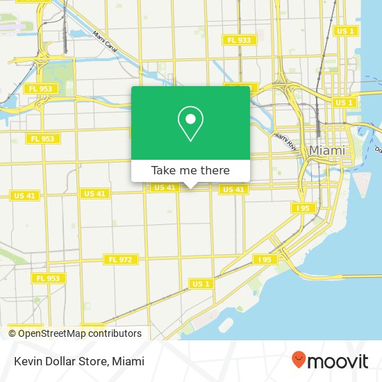 Mapa de Kevin Dollar Store, 1948 SW 8th St Miami, FL 33135